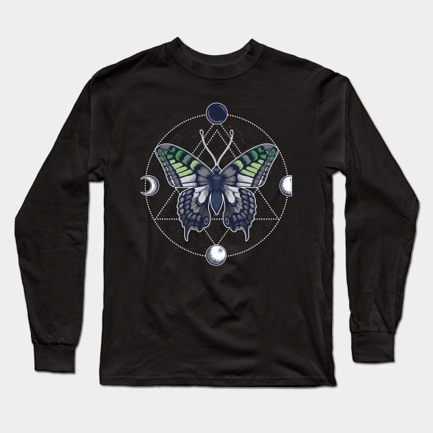 Aromantic Butterfly Long Sleeve T-Shirt by Psitta